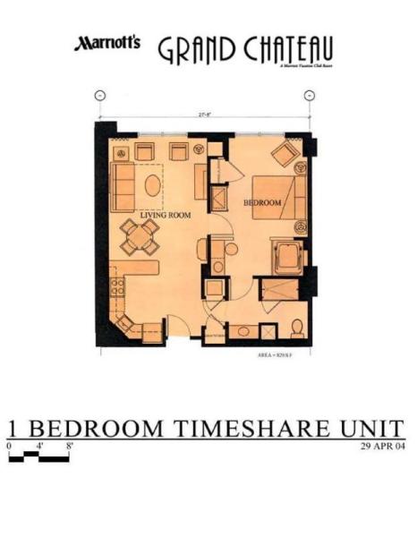 1 Bedroom Unit Floorplan Grand Chateau Marriott Las Vegas