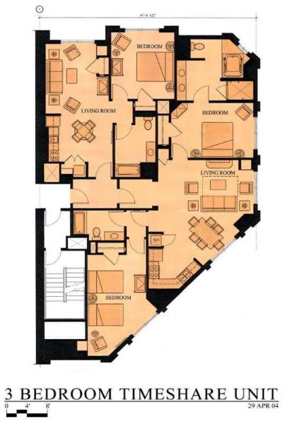 3 bedroom unit floorplan | grand chateau, marriott las vegas